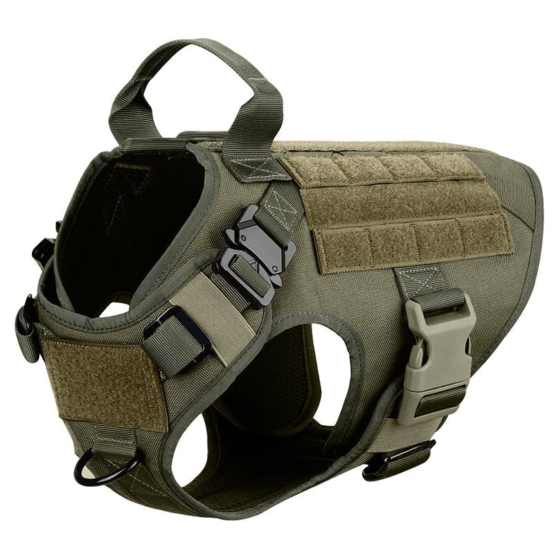 Classic Heavy-Duty Tactical No-Pull Team K9™ Dog Harness With Front & Back D-Rings, Quick-Release Metal-Buckles, Hook & Loop
