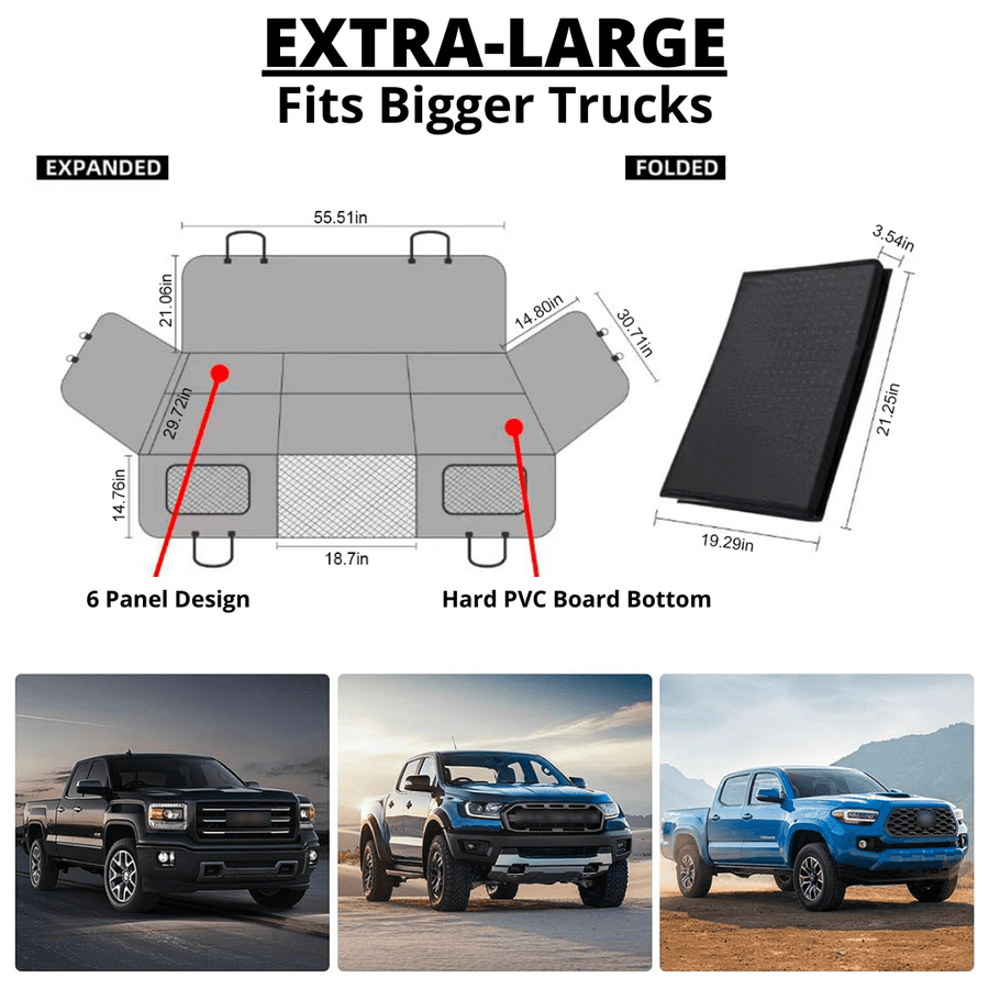 Extra-Large hard bottom seat cover dimensions