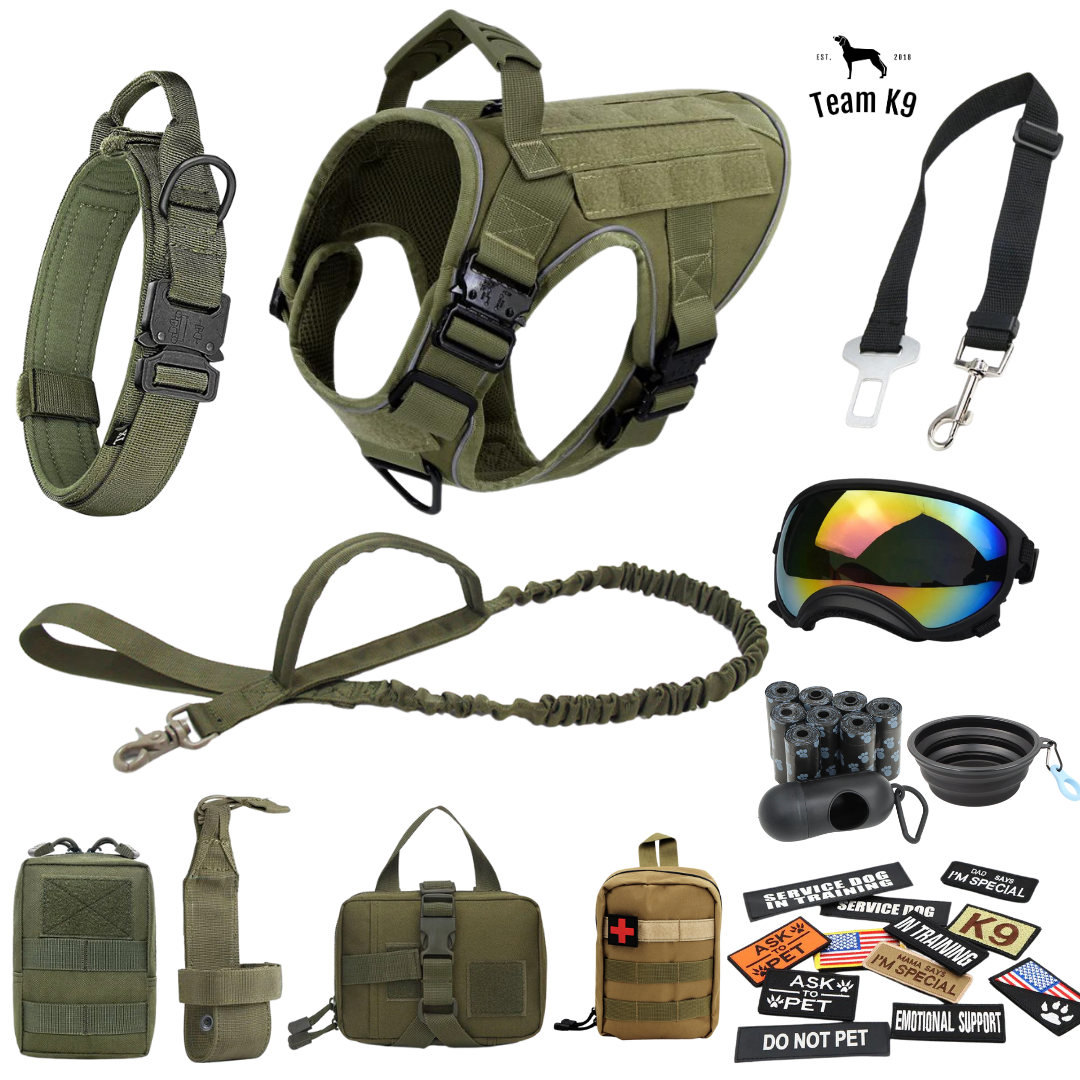 10-In-1 Tactical K9 Harness System - Full Set Dog Harness