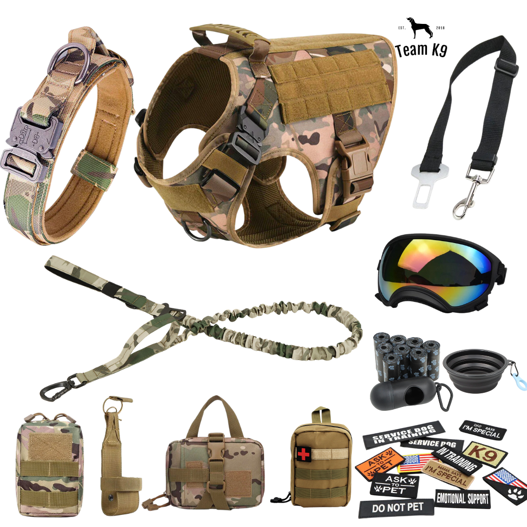 10-In-1 Tactical K9 Harness System - Full Set Dog Harness Bundle