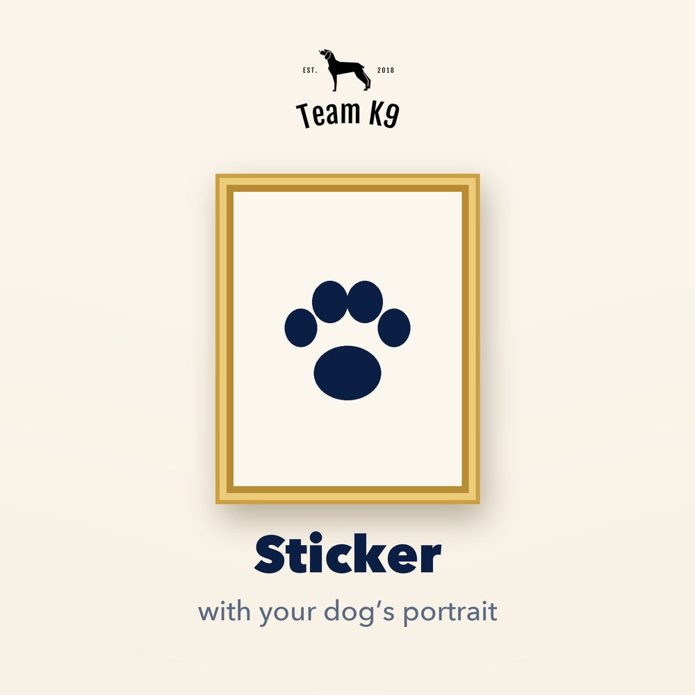 Team K9® Custom Dog Sticker, with your dog’s portrait