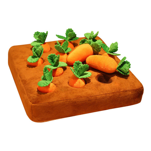 Plush Carrot Craze Dog Foraging Toy & Interactive Puzzle Toy For Small Dogs