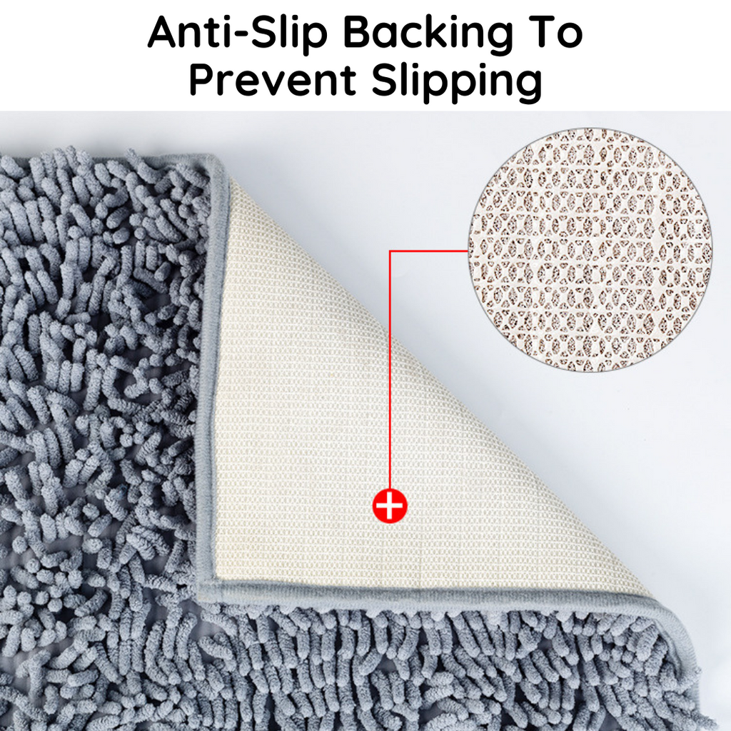 Paw-Drying Floor Mat With Superabsorbent Quick-Dry Microfiber & Non-Slip Backing