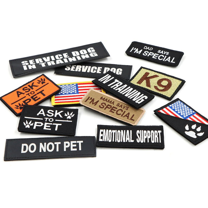 Team K9 hook and loop dog harness patch bundle