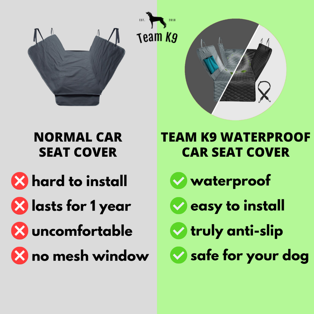 Waterproof Non-Slip Car Seat Hammock Cover With Pockets, Side Flaps, Headrest Straps, Seat-Anchors, & Mesh Window (+FREE SAFETY BELT!)