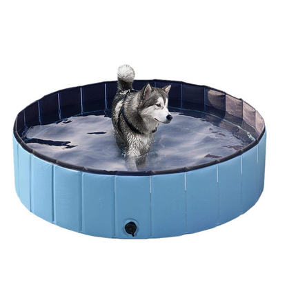 NEW Pop-Up Foldable Outdoor Dog Bath & Swimming Pool With Side Drain