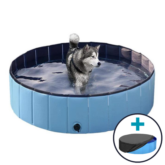 NEW Pop-Up Foldable Outdoor Dog Bath & Swimming Pool With Side Drain (+FREE POOL COVER!)