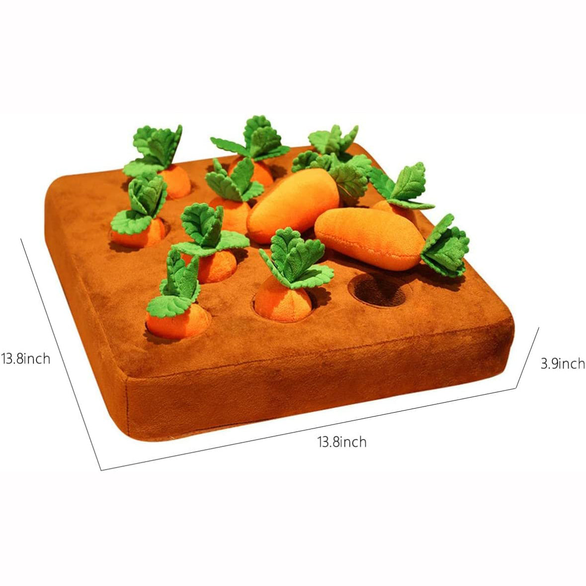 Plush Carrot Craze Dog Foraging Toy & Interactive Puzzle Toy For