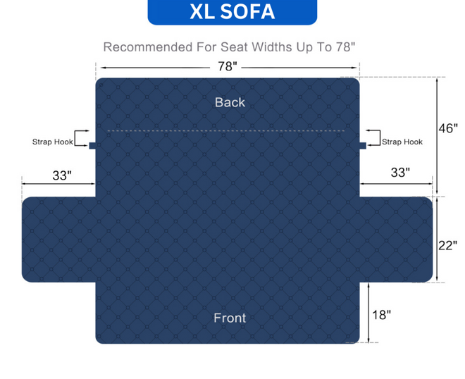 Extra large sofa furniture protector measurements